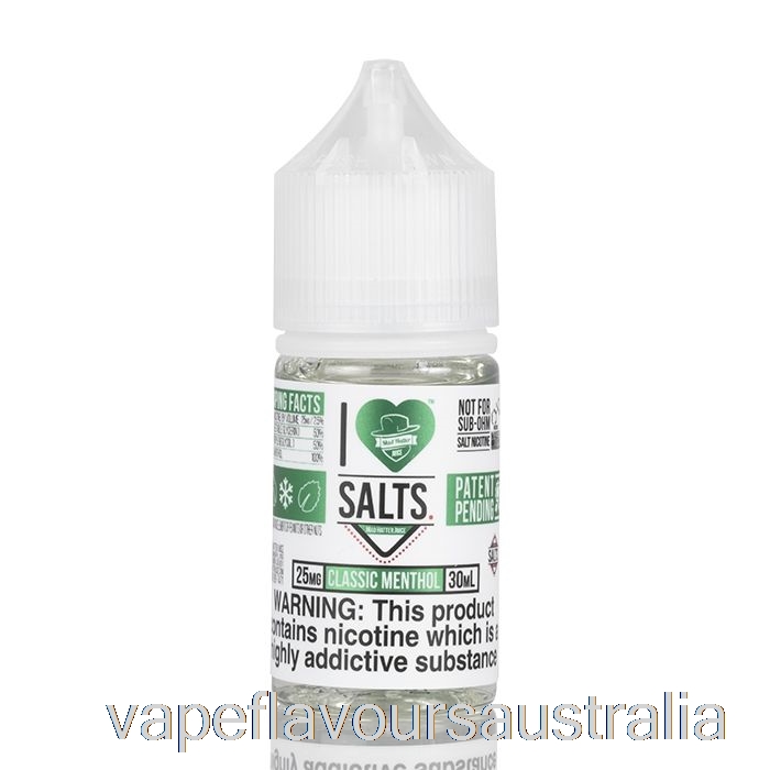 Vape Nicotine Australia Classic Menthol - I Love Salts - 30mL 25mg